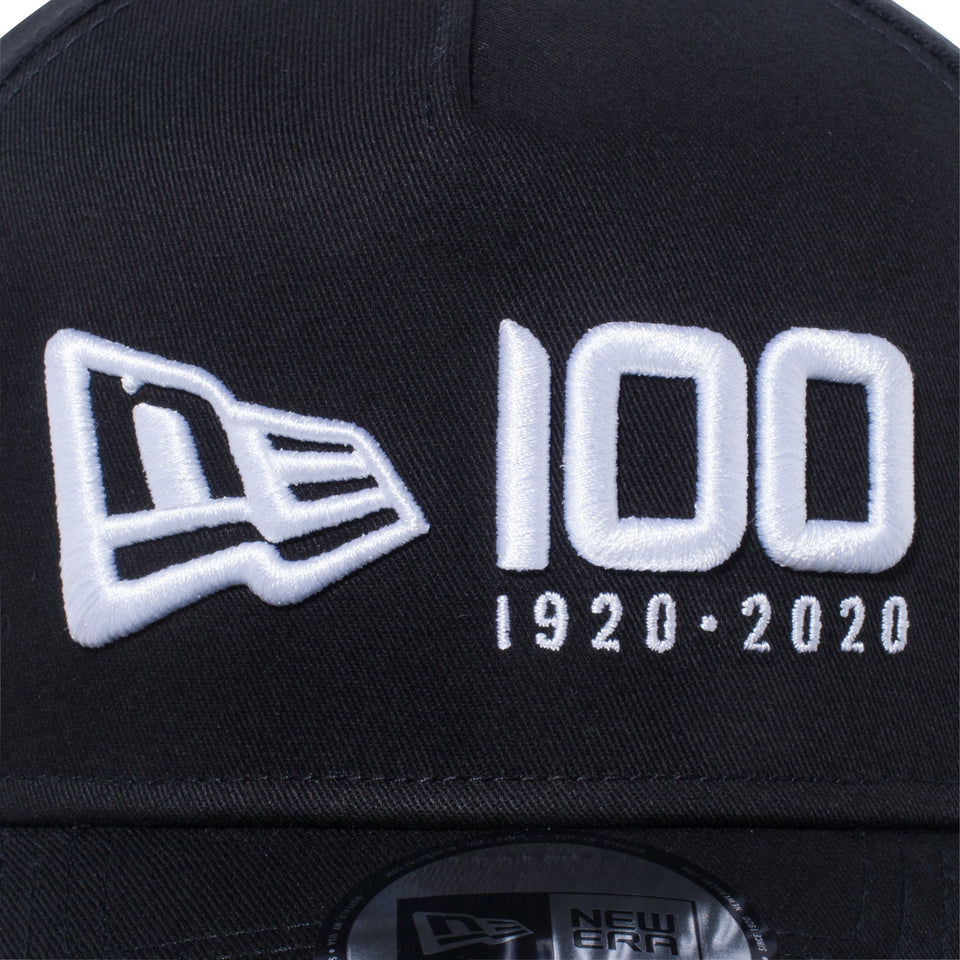 9FORTY A-Frame ニューエラ 100周年ロゴ ブラック × ホワイト