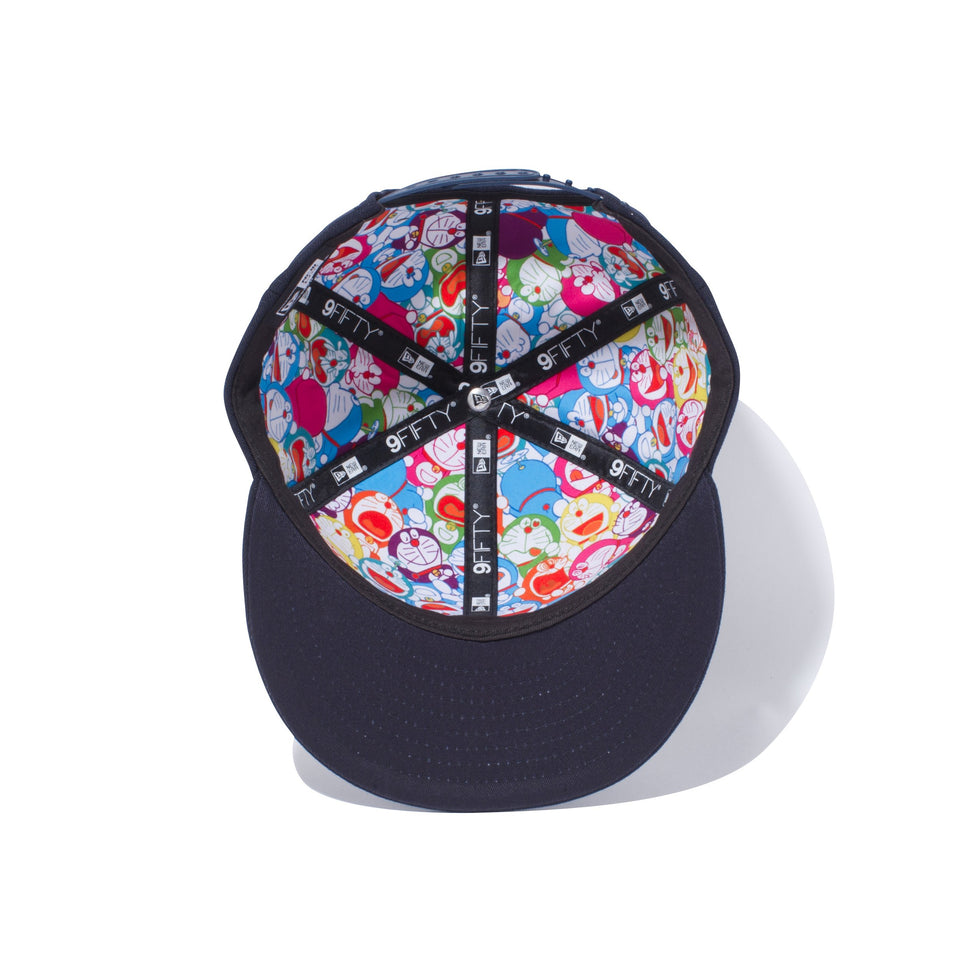 Youth 9FIFTY ドラえもん オリジナル ロゴ ネイビー インサイド オールオーバープリント