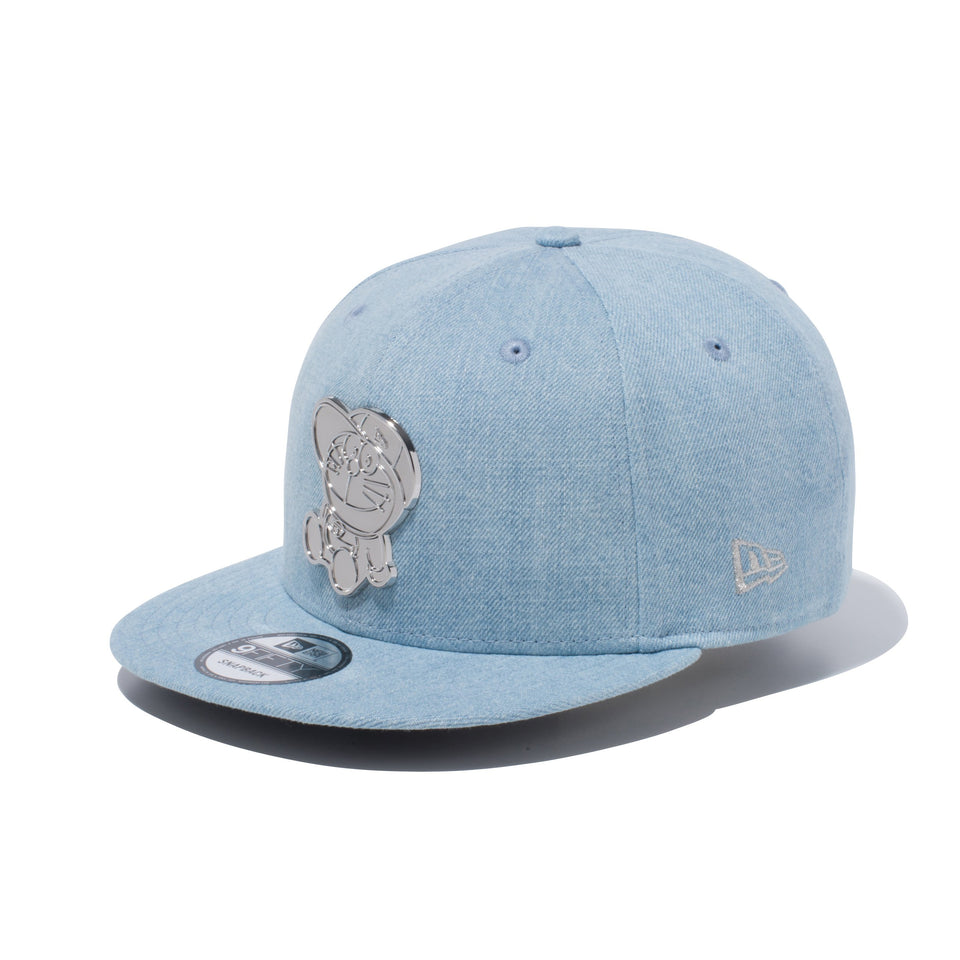 9FIFTY ドラえもん オリジナル シルバーメタルプレート ウォッシュドデニム