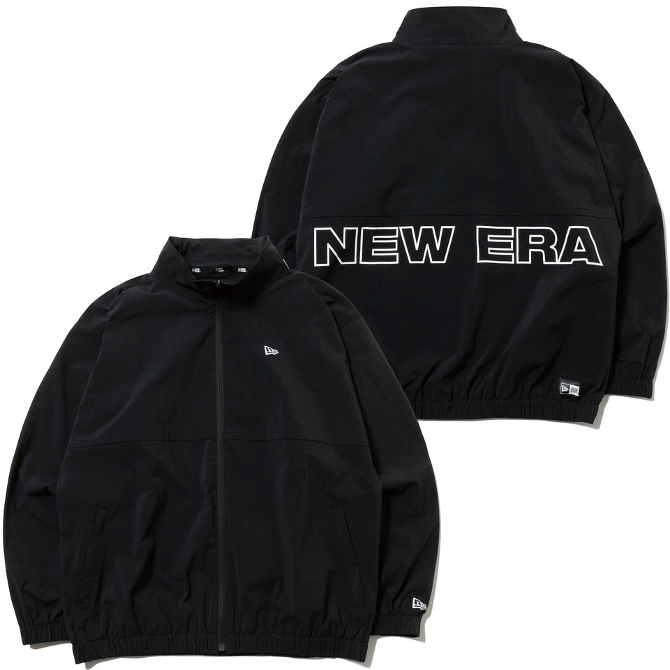 トラックフルジップジャケット スタンドカラー ニューエラ ワードマーク バックロゴ ブラック 【NEW ERA WORKOUT】