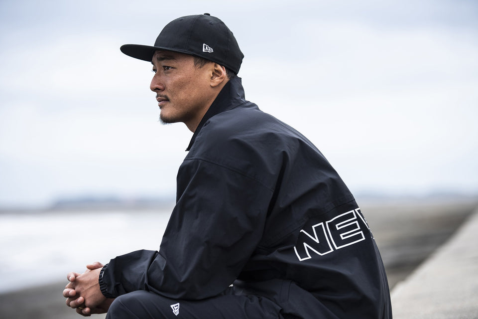 トラックフルジップジャケット スタンドカラー ニューエラ ワードマーク バックロゴ ブラック 【NEW ERA WORKOUT】