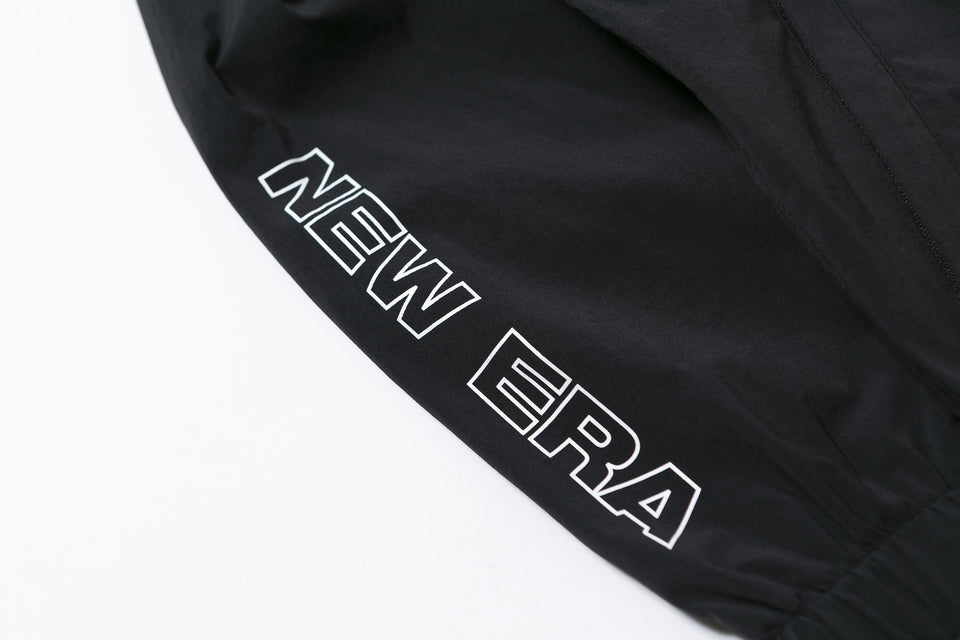 トラックフルジップジャケット スタンドカラー ニューエラ ワードマーク スリーブロゴ ブラック 【NEW ERA WORKOUT】