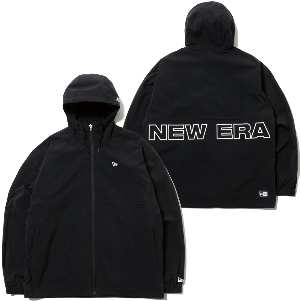 トラックフルジップフーディージャケット ニューエラ ワードマーク バックロゴ ブラック 【NEW ERA WORKOUT】