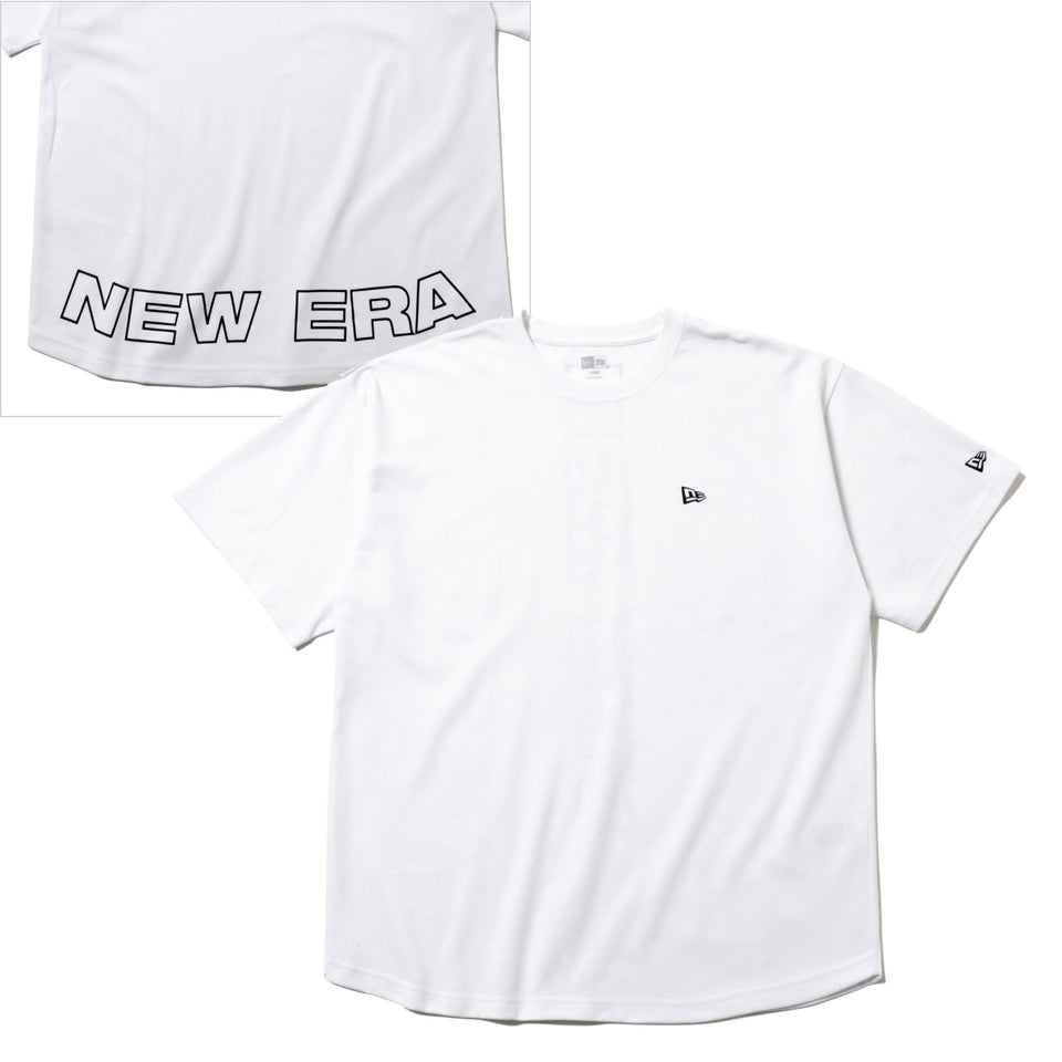 オーバーサイズド パフォーマンス Tシャツ フラッグ & リア ニューエラ ワードマーク ラウンド ホワイト 【NEW ERA WORKOUT】