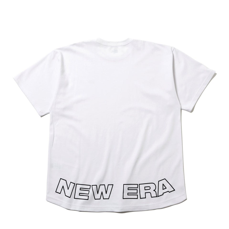 オーバーサイズド パフォーマンス Tシャツ フラッグ & リア ニューエラ ワードマーク ラウンド ホワイト 【NEW ERA WORKOUT】