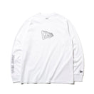 長袖 パフォーマンス Tシャツ アウトラインフラッグ & ワードマークスリーブ ホワイト 【NEW ERA WORKOUT】