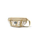 ウエストバッグ 2L プリントロゴ ベージュ　×ホワイト