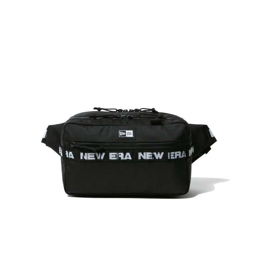 スクエア ウエストバッグ 7L ロゴテープ　ブラック