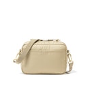 ショルダーポーチ ラージ 2L プリントロゴ ベージュ　×　ホワイト