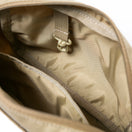 ショルダーポーチ ラージ 2L プリントロゴ ベージュ　×　ホワイト