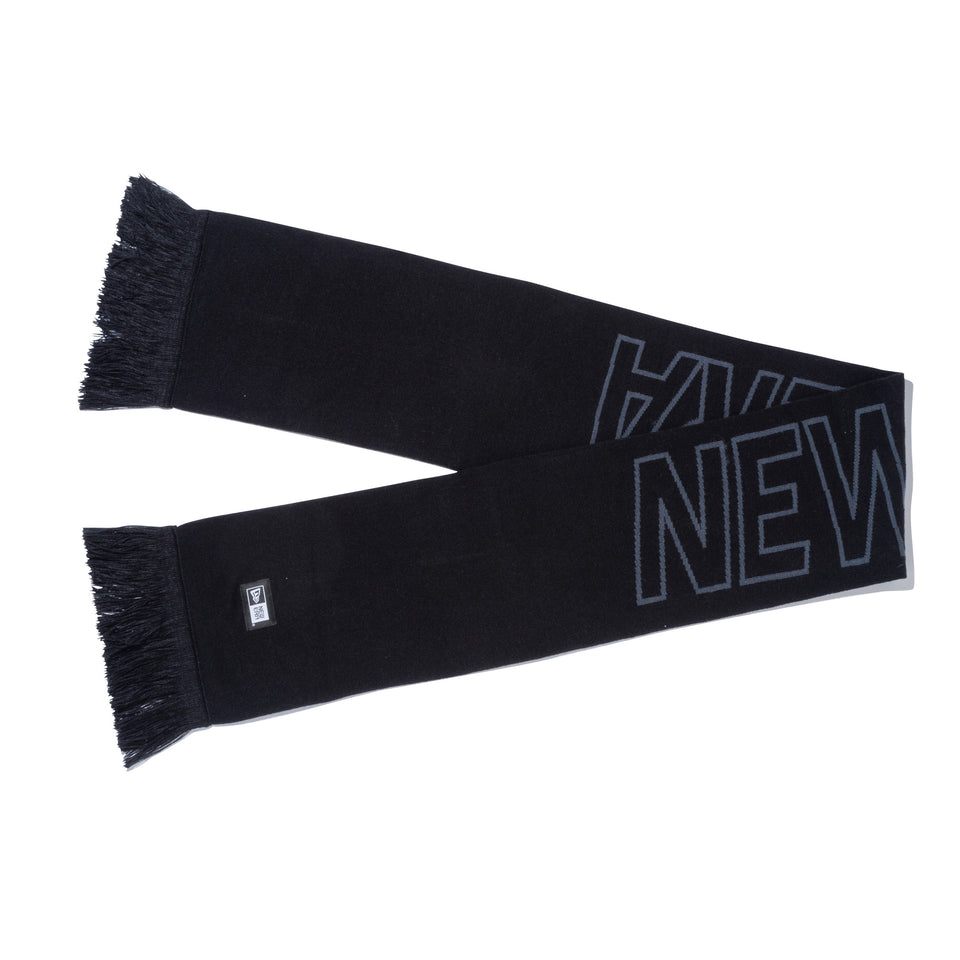 ニットスカーフ NEW ERA ロゴ ブラック / チャコール
