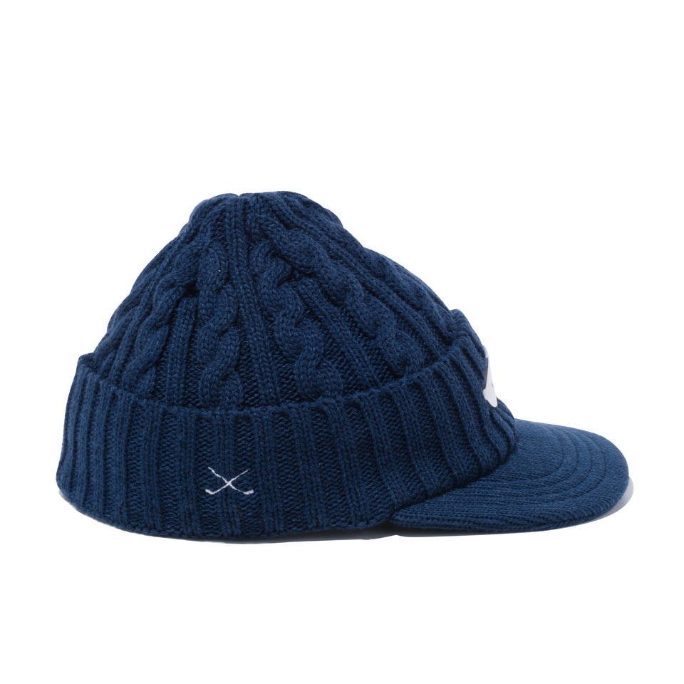 【ゴルフ】 WOMEN'S バイザーニット メタルプレート ネイビー