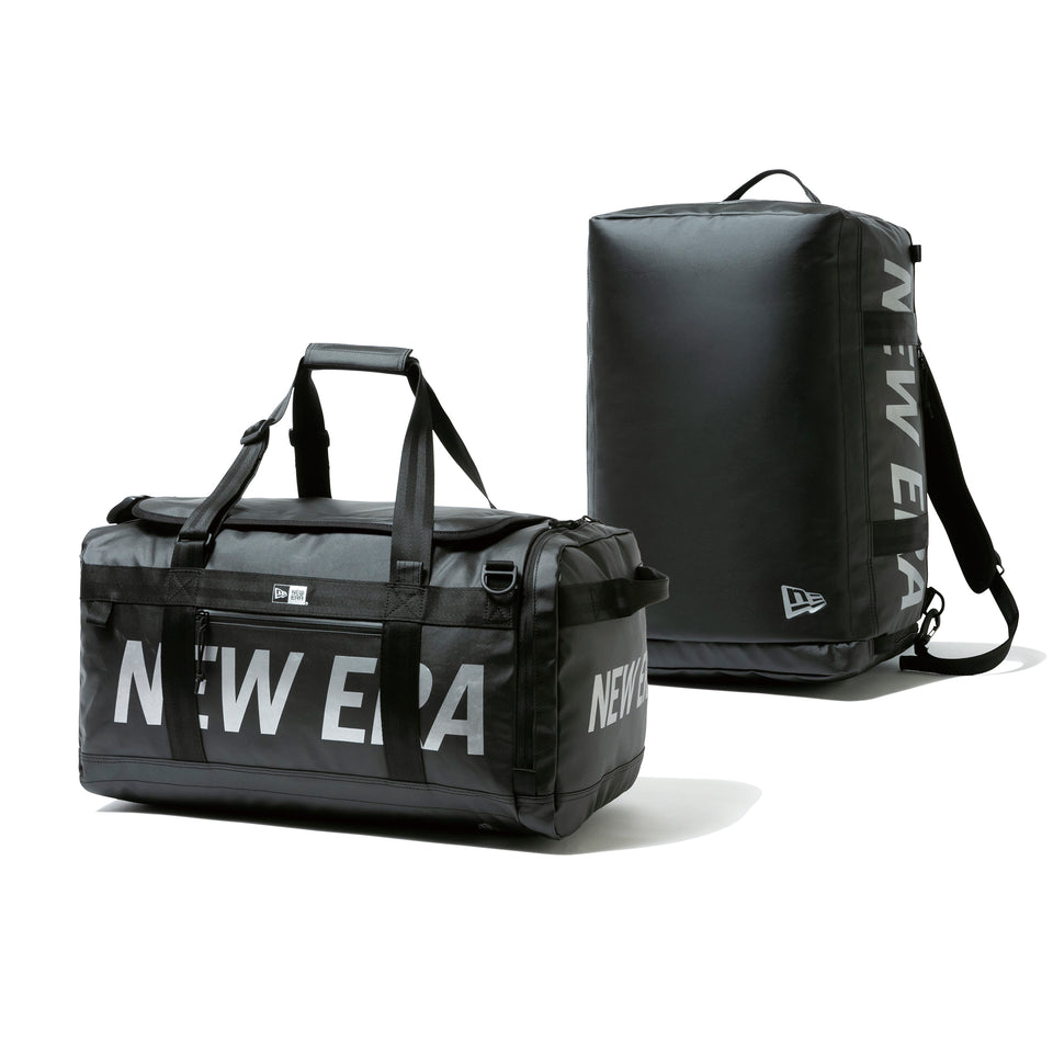 クラブ ダッフルバッグ 50L 2ウェイ プリントロゴ TPU ブラック　×　リフレクトシルバー