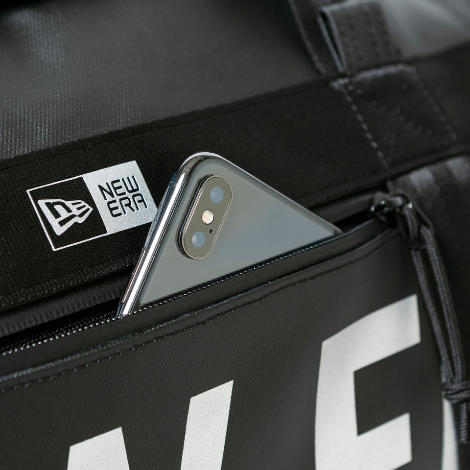 クラブ ダッフルバッグ 50L 2ウェイ プリントロゴ TPU ブラック　×　リフレクトシルバー