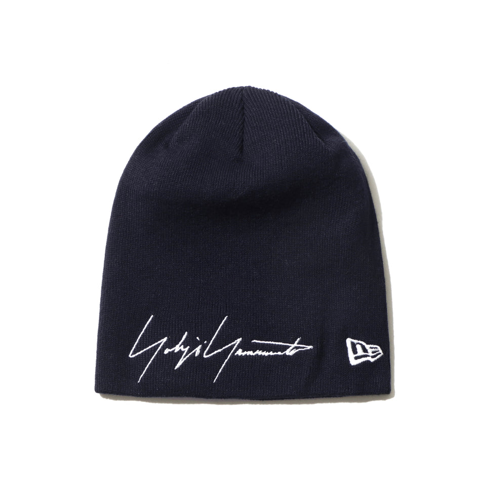 ベーシック ビーニー Yohji Yamamoto FW20 シグネチャーロゴ ネイビー