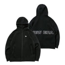 テックスウェット フルジップフーディージャケット ニューエラ ワードマーク バックロゴ ブラック/ホワイト 【NEW ERA WORKOUT】