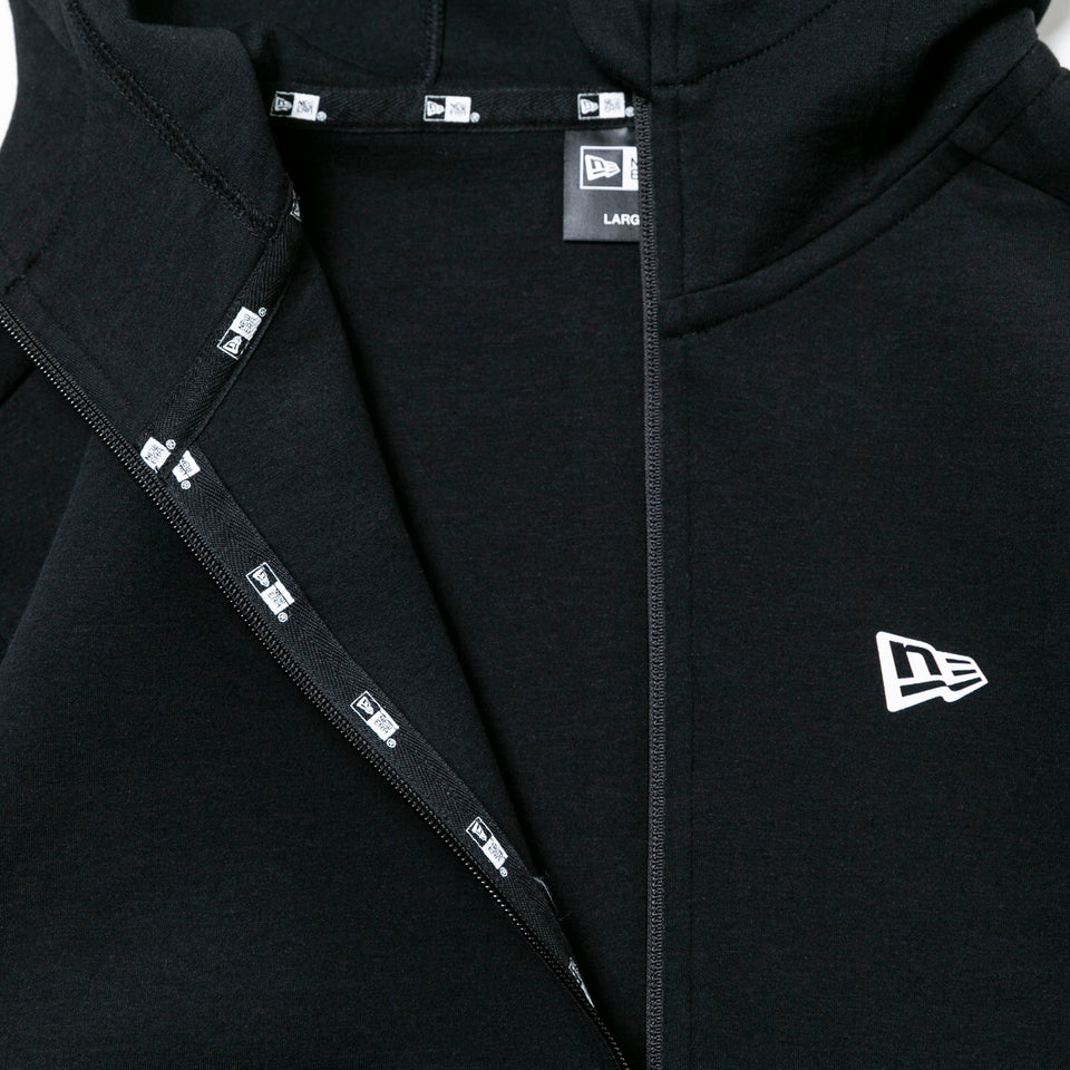 テックスウェット フルジップフーディージャケット ニューエラ ワードマーク バックロゴ ブラック/ホワイト 【NEW ERA WORKOUT】