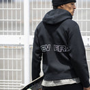 テックスウェット フルジップフーディージャケット ニューエラ ワードマーク バックロゴ ブラック/ホワイト 【NEW ERA WORKOUT】