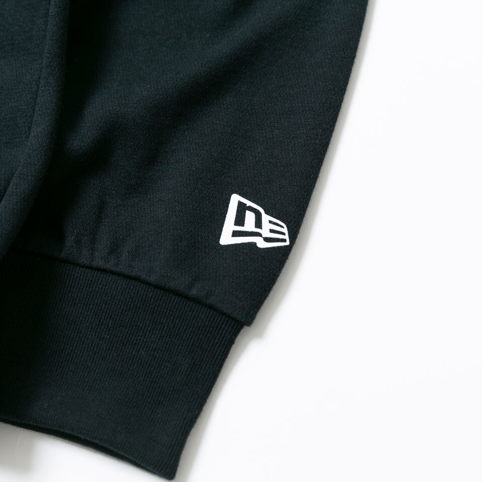 長袖 パフォーマンス Tシャツ リア ニューエラワードマーク ブラック 【NEW ERA WORKOUT】