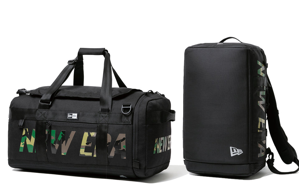 クラブ ダッフルバッグ 50L 2ウェイ ブラック × ウッドランドカモ