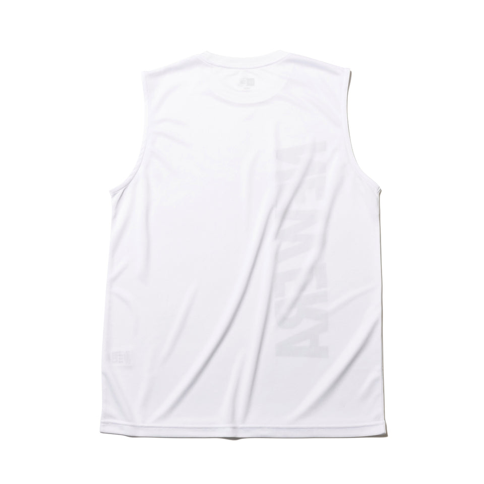 テック タンクトップ バーチカルロゴ ホワイト × ブラック 【 Performance Apparel 】