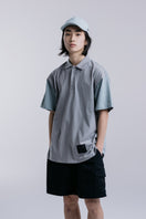 オーバーサイズド ポロシャツ NEW ERA BLACK LABEL セージグリーン×ペールカーキ