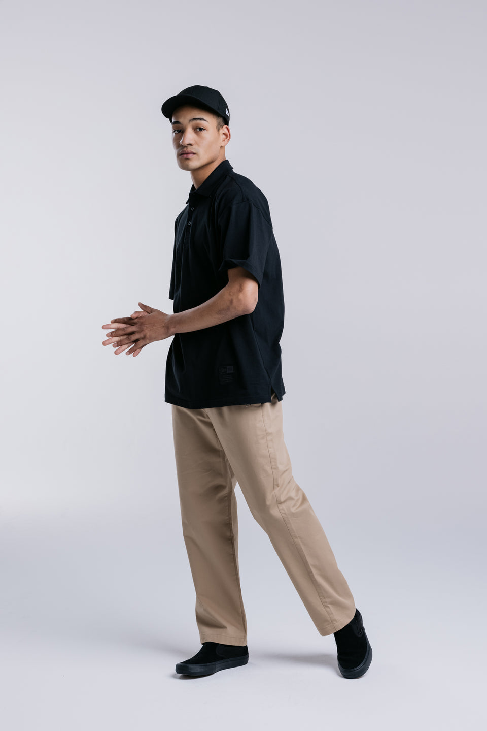 オーバーサイズド ポロシャツ NEW ERA BLACK LABEL ブラック