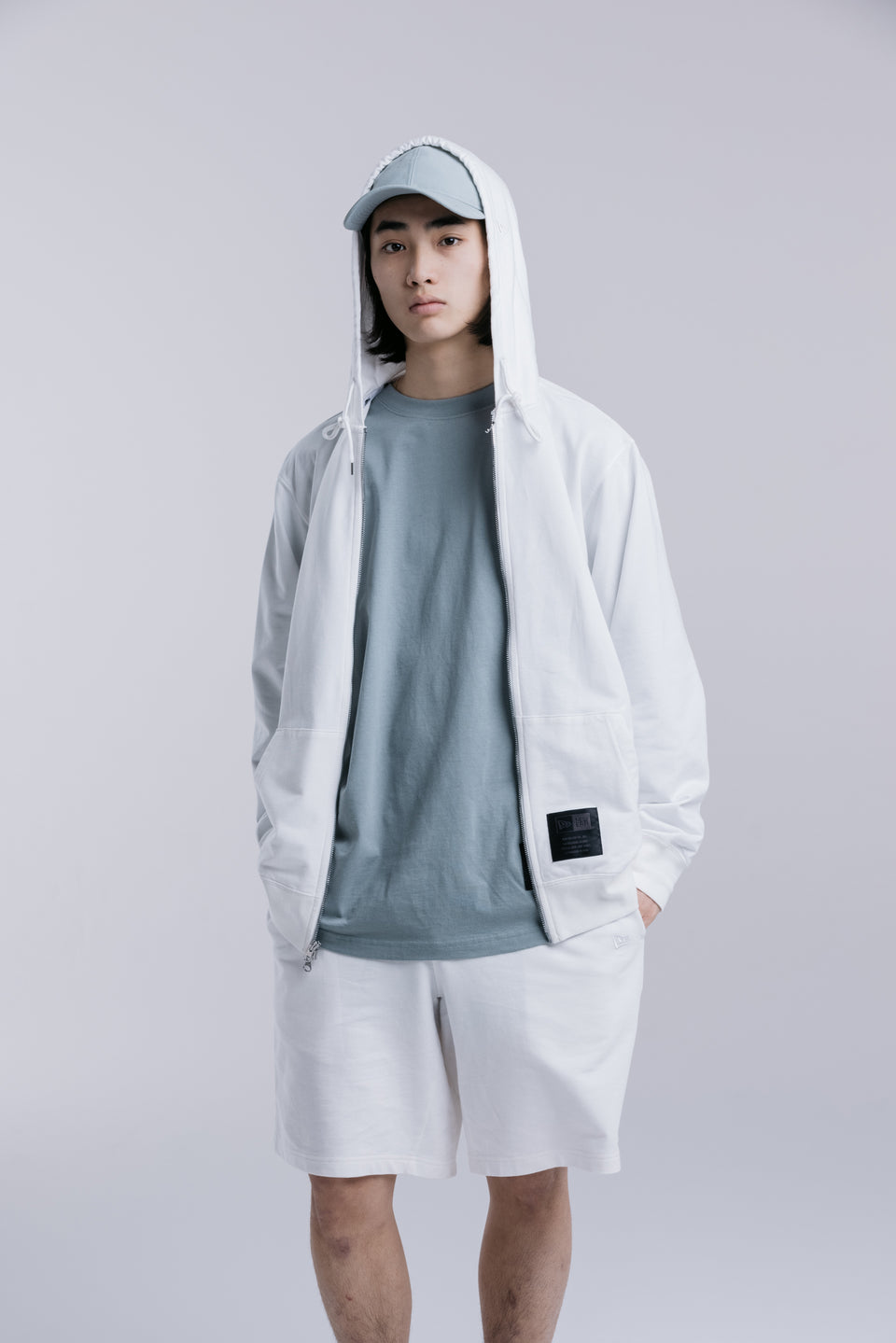 ライトスウェット フルジップ フーディー NEW ERA BLACK LABEL オフホワイト