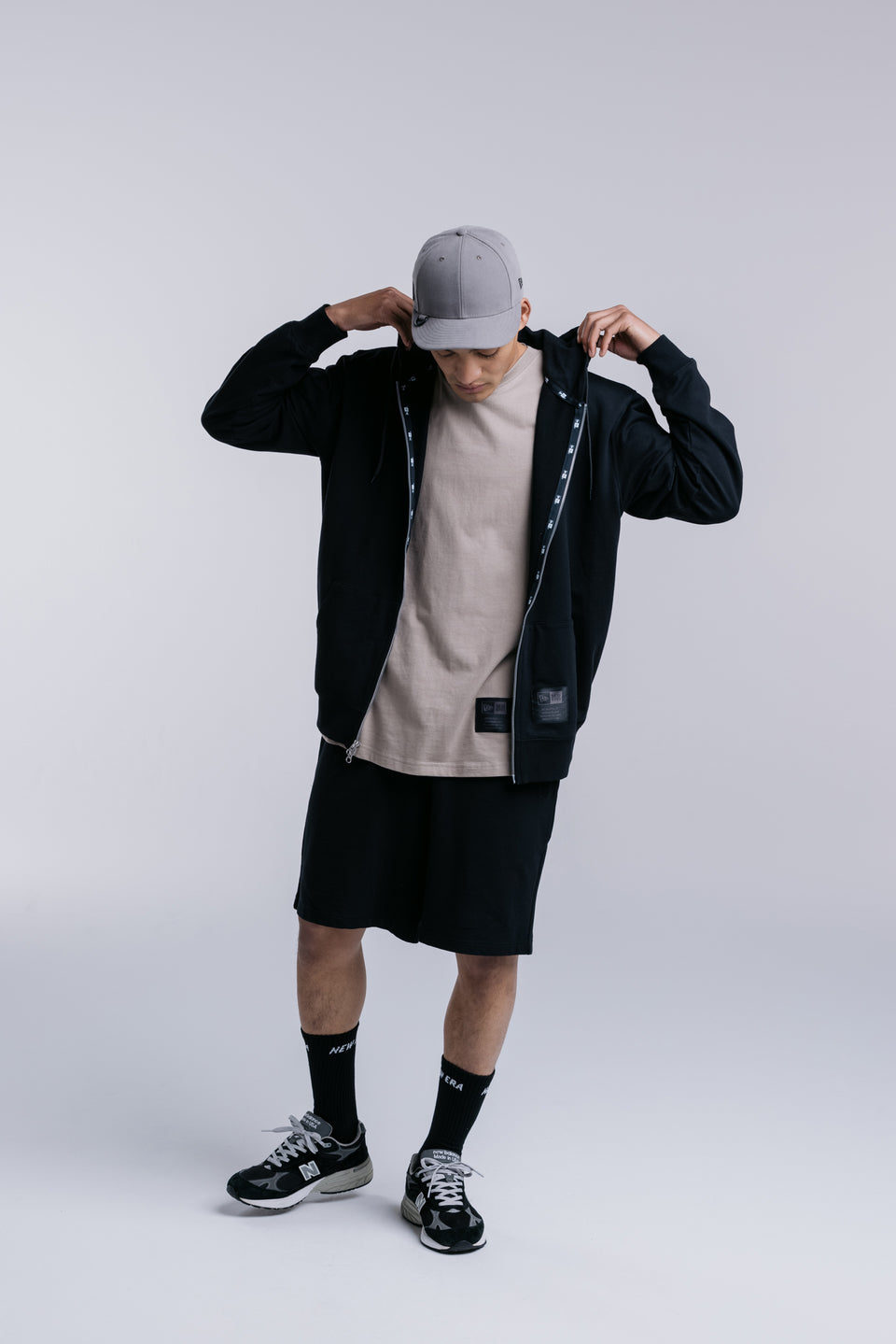 ライトスウェット フルジップ フーディー NEW ERA BLACK LABEL ブラック