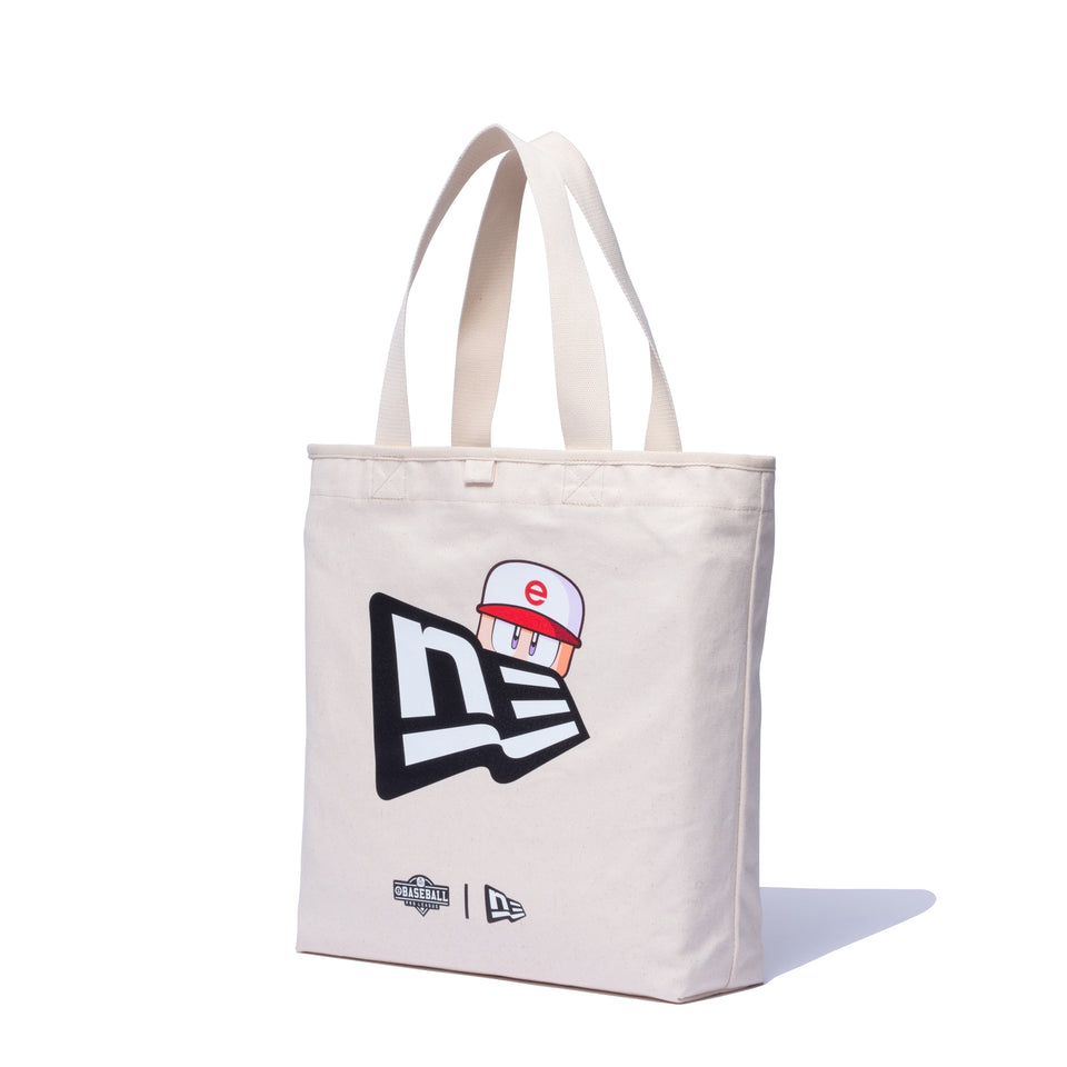キャンバストート 14L eBASEBALL プロリーグ NPB マスコット フラッグロゴ アイボリー