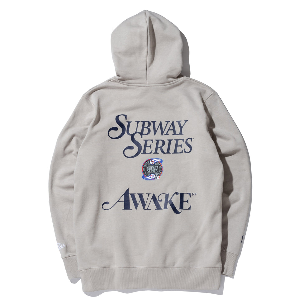 裏起毛 スウェット プルオーバーフーディー AWAKE NY ニューヨーク・ヤンキース サブウェイシリーズ グレー
