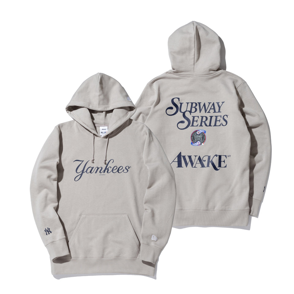 裏起毛 スウェット プルオーバーフーディー AWAKE NY ニューヨーク・ヤンキース サブウェイシリーズ グレー