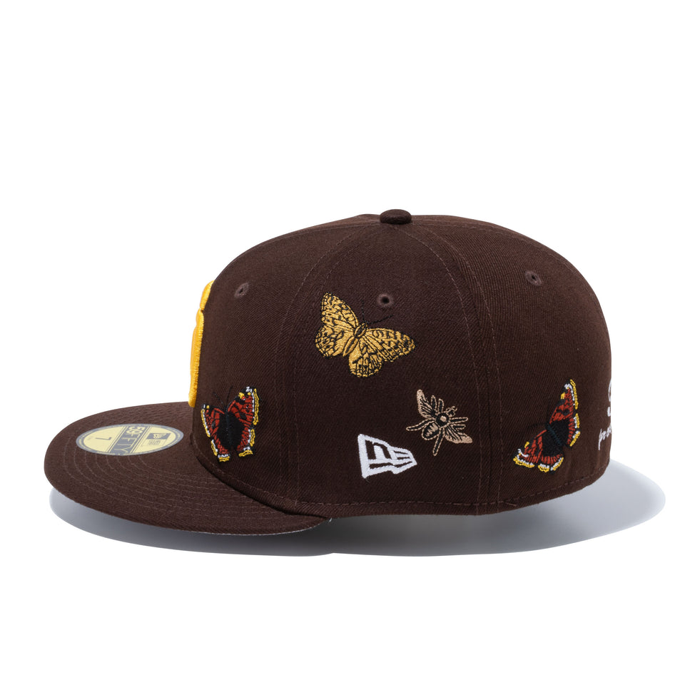 59FIFTY Felt サンディエゴ・パドレス Butterfly Garden グレーアンダーバイザー - 12849887-700| NEW ERA ニューエラ公式オンラインストア