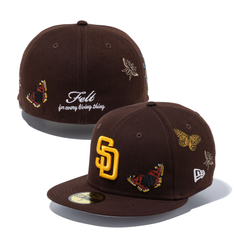 59FIFTY Felt サンディエゴ・パドレス Butterfly Garden グレーアンダーバイザー - 12849887-700| NEW ERA ニューエラ公式オンラインストア