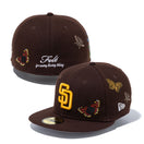 59FIFTY Felt サンディエゴ・パドレス Butterfly Garden グレーアンダーバイザー - 12849887-700| NEW ERA ニューエラ公式オンラインストア