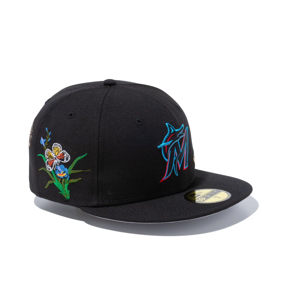 59FIFTY Felt マイアミ・マーリンズ Butterfly Garden グレーアンダーバイザー - 12849890-700| NEW ERA ニューエラ公式オンラインストア