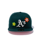 59FIFTY Chain Stitch Floral オークランド・アスレチックス ピンクアンダーバイザー