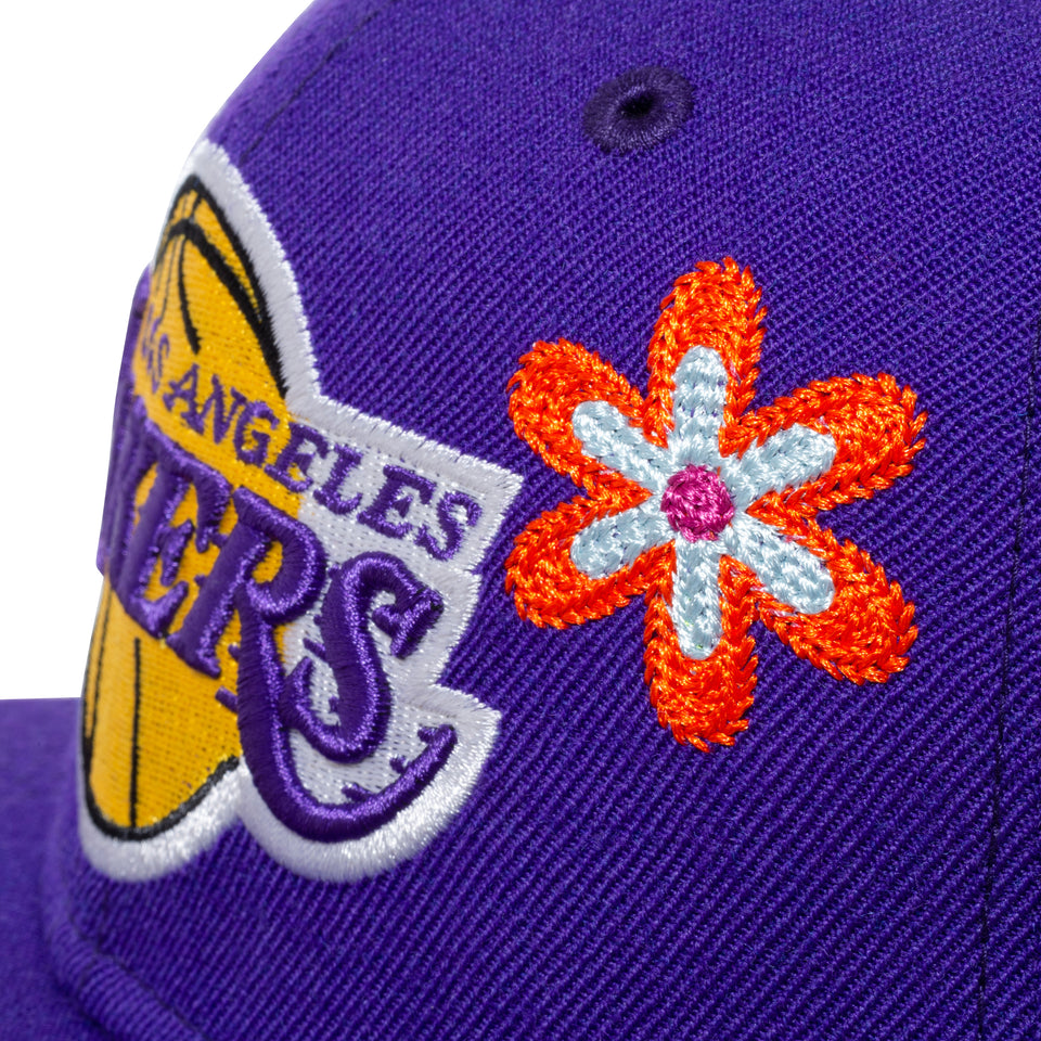 59FIFTY Chain Stitch Floral ロサンゼルス・レイカーズ ピンクアンダーバイザー