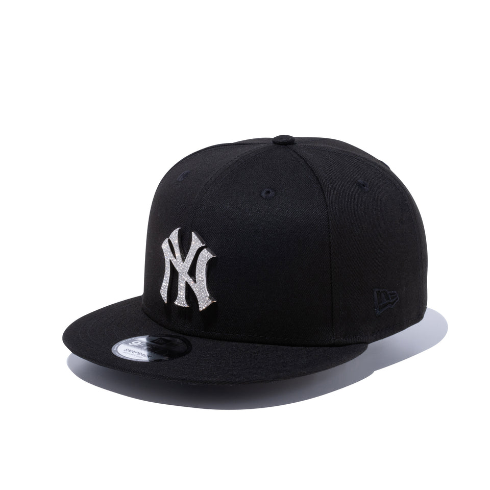 9FIFTY ラインストーンバッジ ニューヨーク・ヤンキース ブラック × シルバー