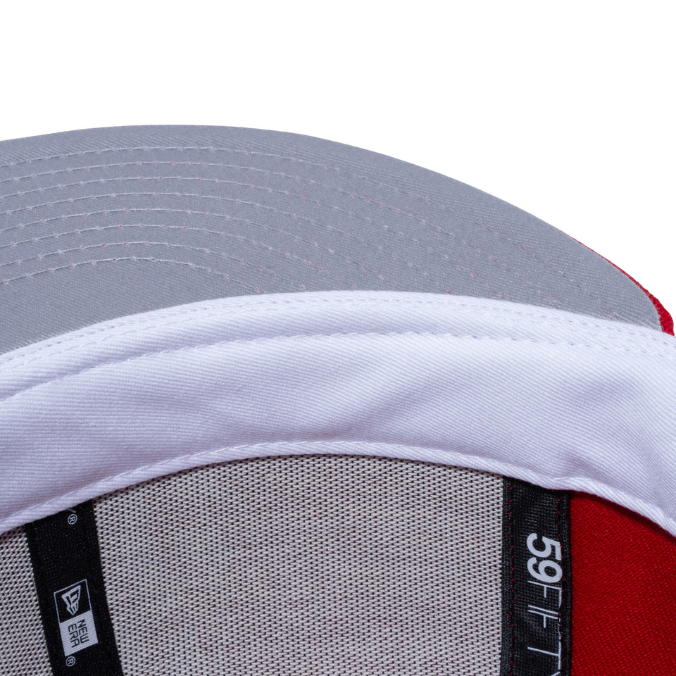 59FIFTY ニューヨーク・ヤンキース ステッチング ファイアーステッチ スカーレット グレーアンダーバイザー
