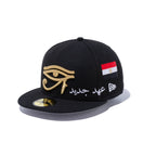 59FIFTY エジプト オールオーバーロゴ ブラック × メタリックゴールド