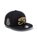 59FIFTY エジプト オールオーバーロゴ ブラック × メタリックゴールド