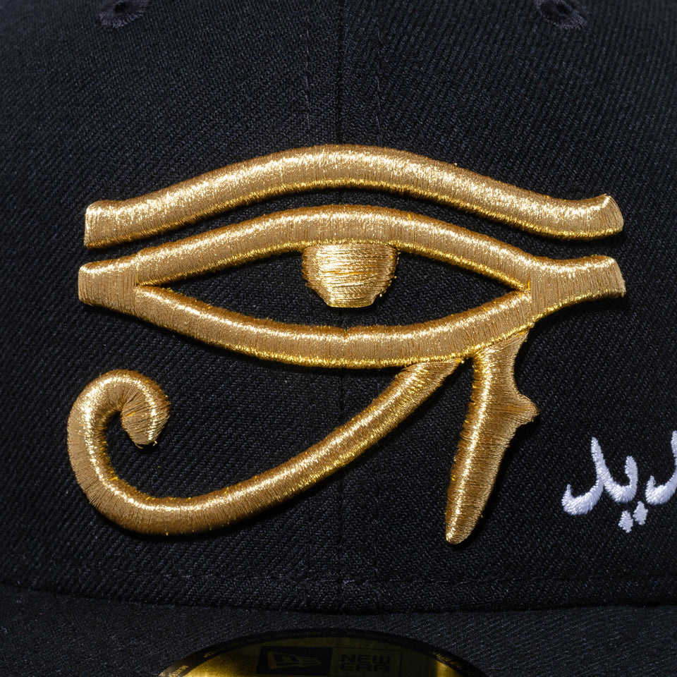 59FIFTY エジプト オールオーバーロゴ ブラック × メタリックゴールド