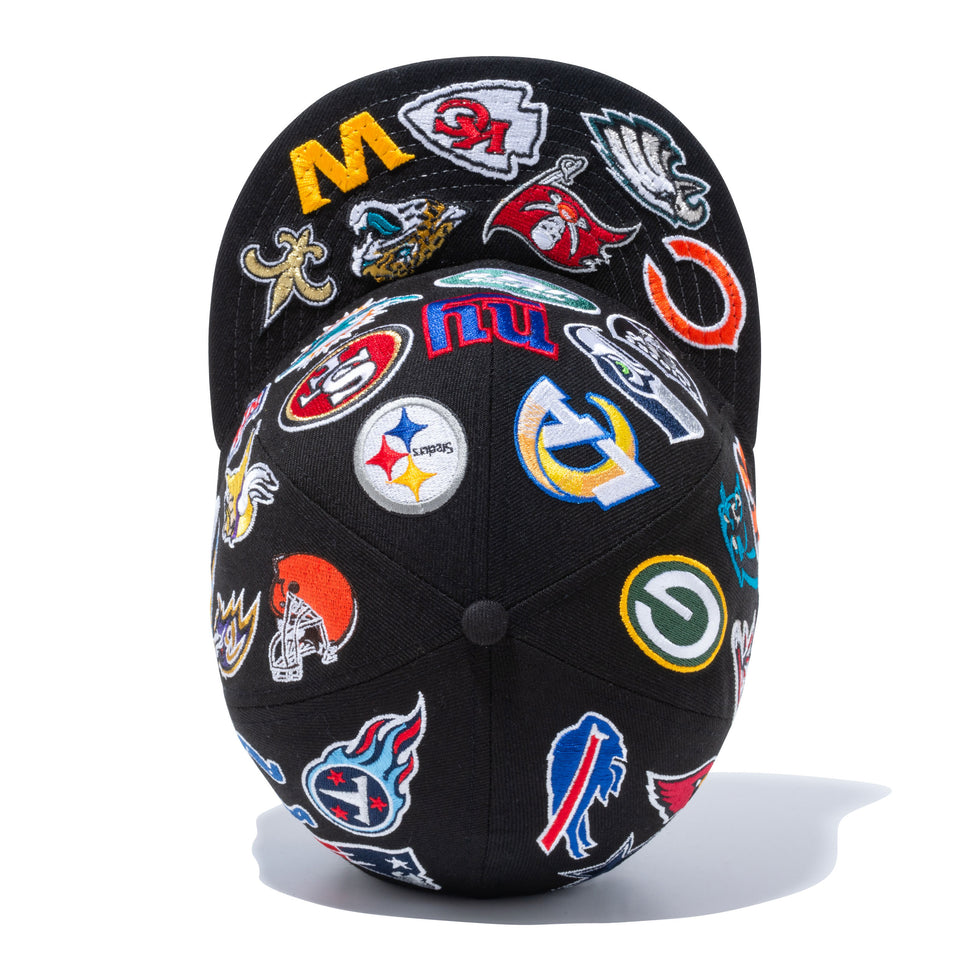 9FIFTY チームロゴオールオーバー NFL ブラック