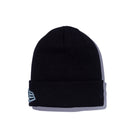 ベーシック カフニット ビッグロゴ ブラック × メタリックシルバー