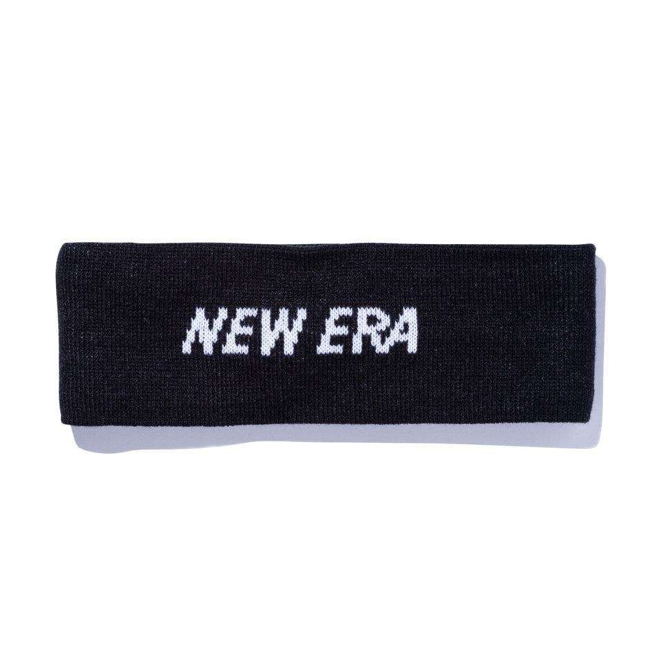 ヘッドバンド ニットヘアバンド NEW ERA ミッドロゴ ブラック