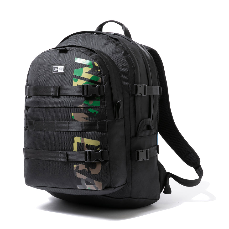 キャリアパック 35L プリントロゴ ブラック × ウッドランドカモ