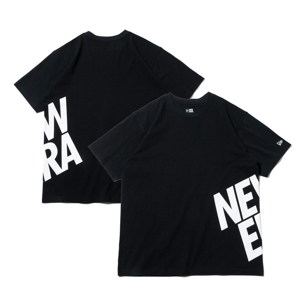 半袖 コットン Tシャツ ズームアップニューエラ ブラック × ホワイト リラックスフィット | NEW ERA ニューエラ公式オンラインストア