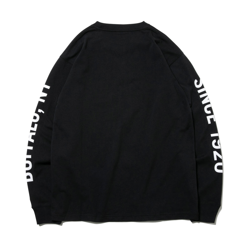 長袖 コットン Tシャツ Since 1920 Buffalo NY ブラック レギュラーフィット