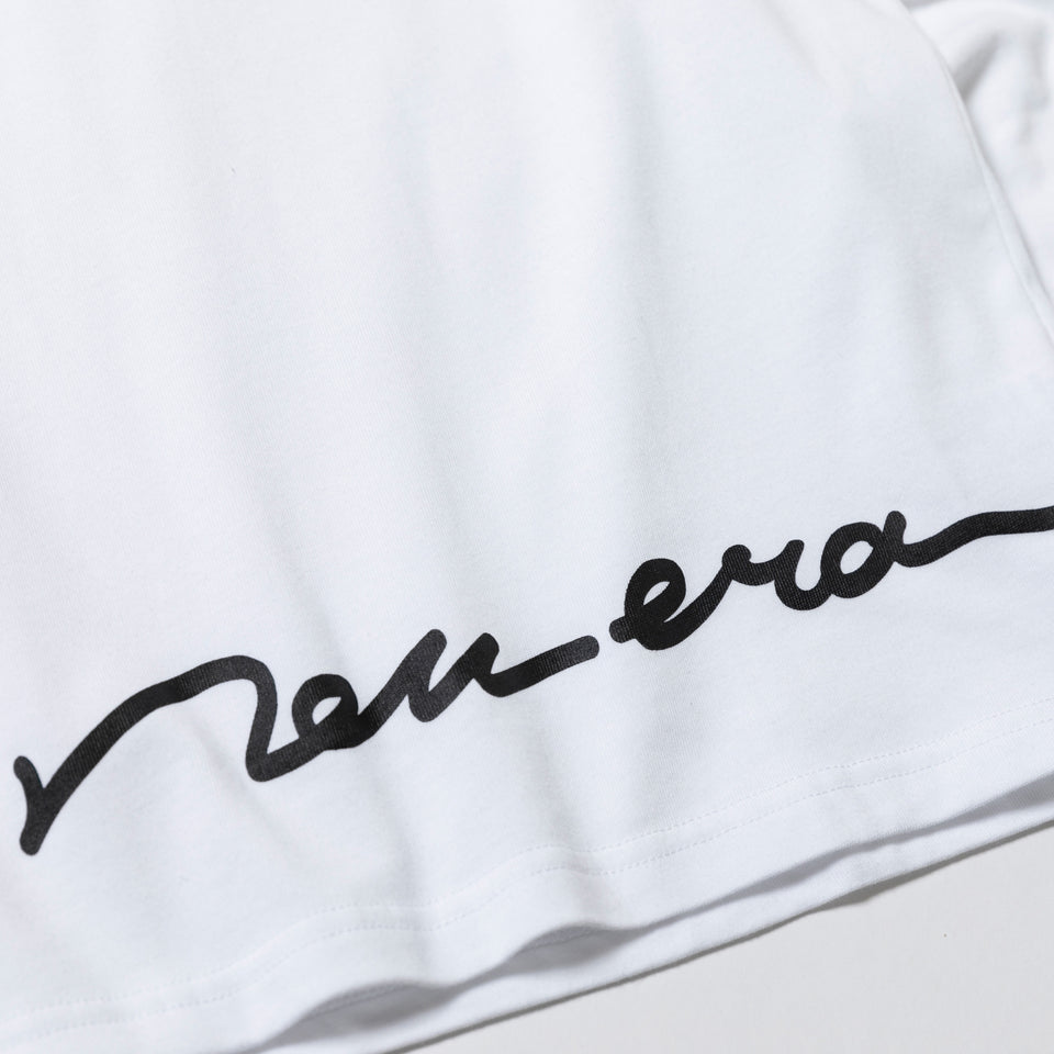 長袖 コットン Tシャツ ハンドリトゥン ホワイト レギュラーフィット